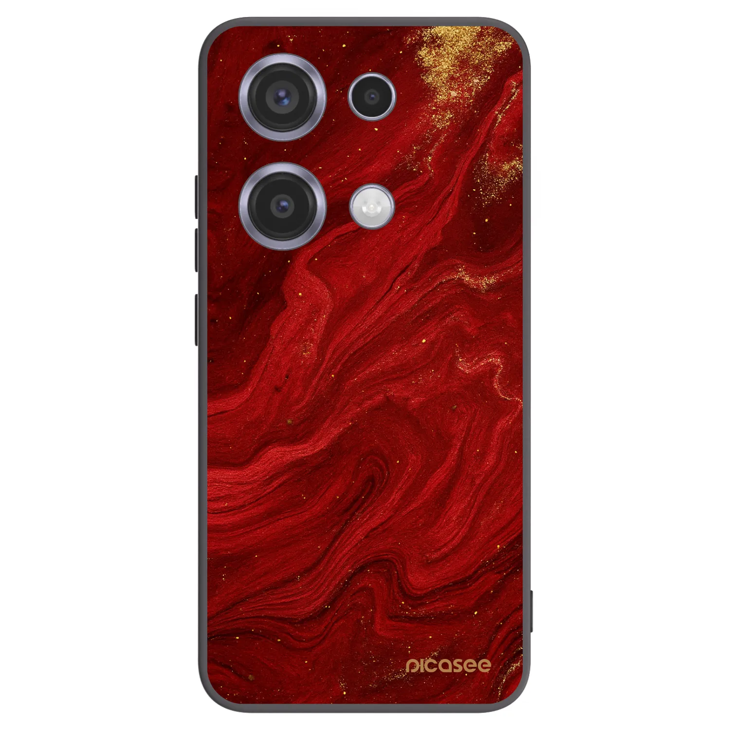 Picasee silikonowe czarne etui na Xiaomi Redmi Note 14S - Red