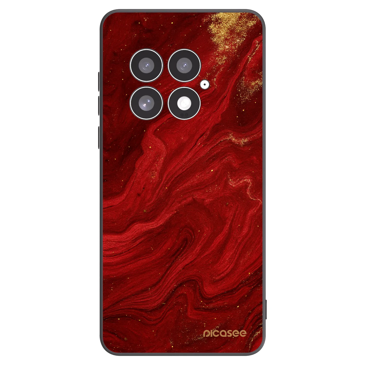 Picasee silikonowe czarne etui na OnePlus 13 5G - Red