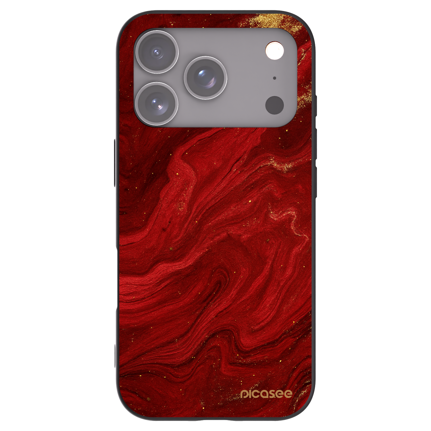 Picasee silikonowe czarne etui na Apple iPhone 17 Pro - Red