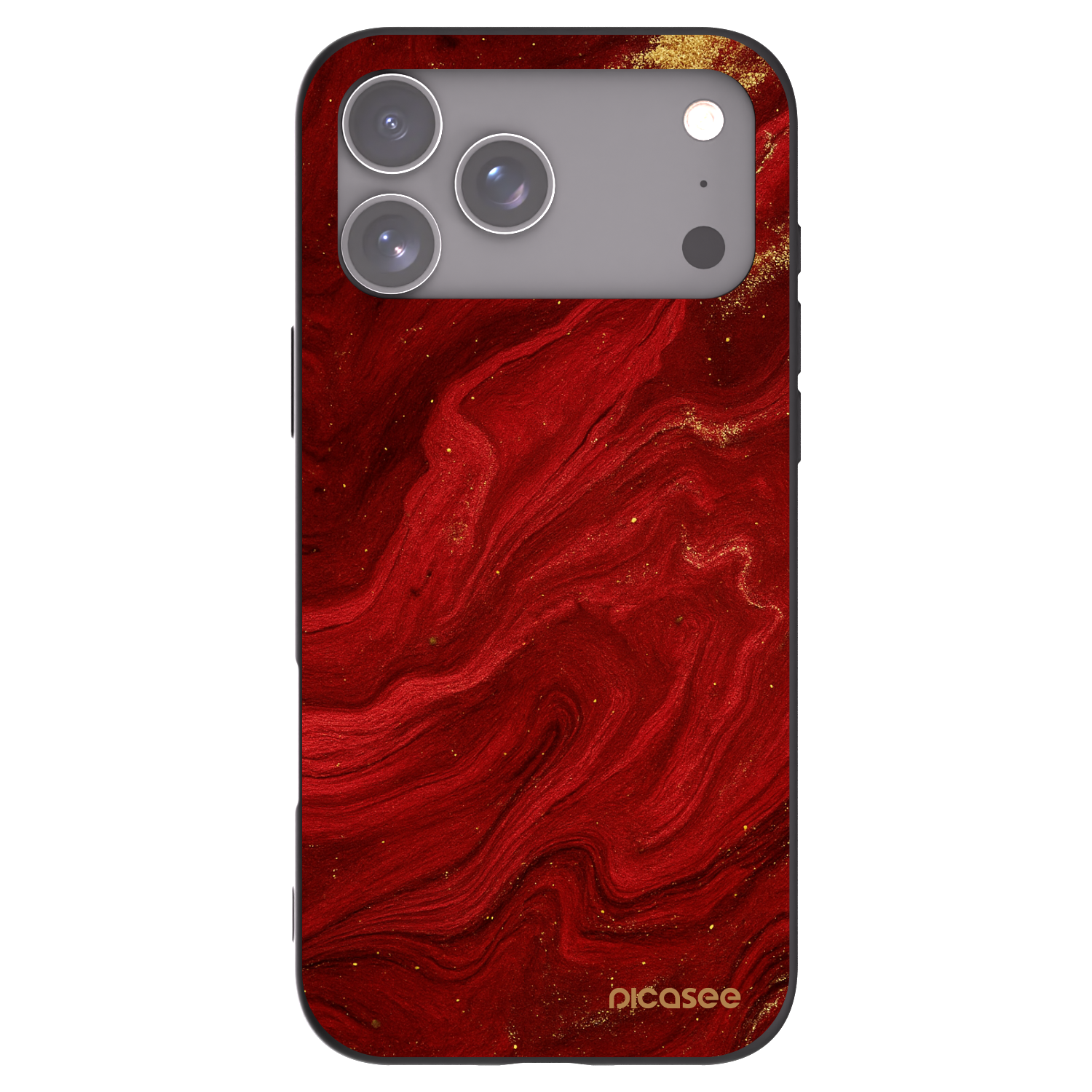 Picasee silikonowe czarne etui na Apple iPhone 17 Pro Max - Red