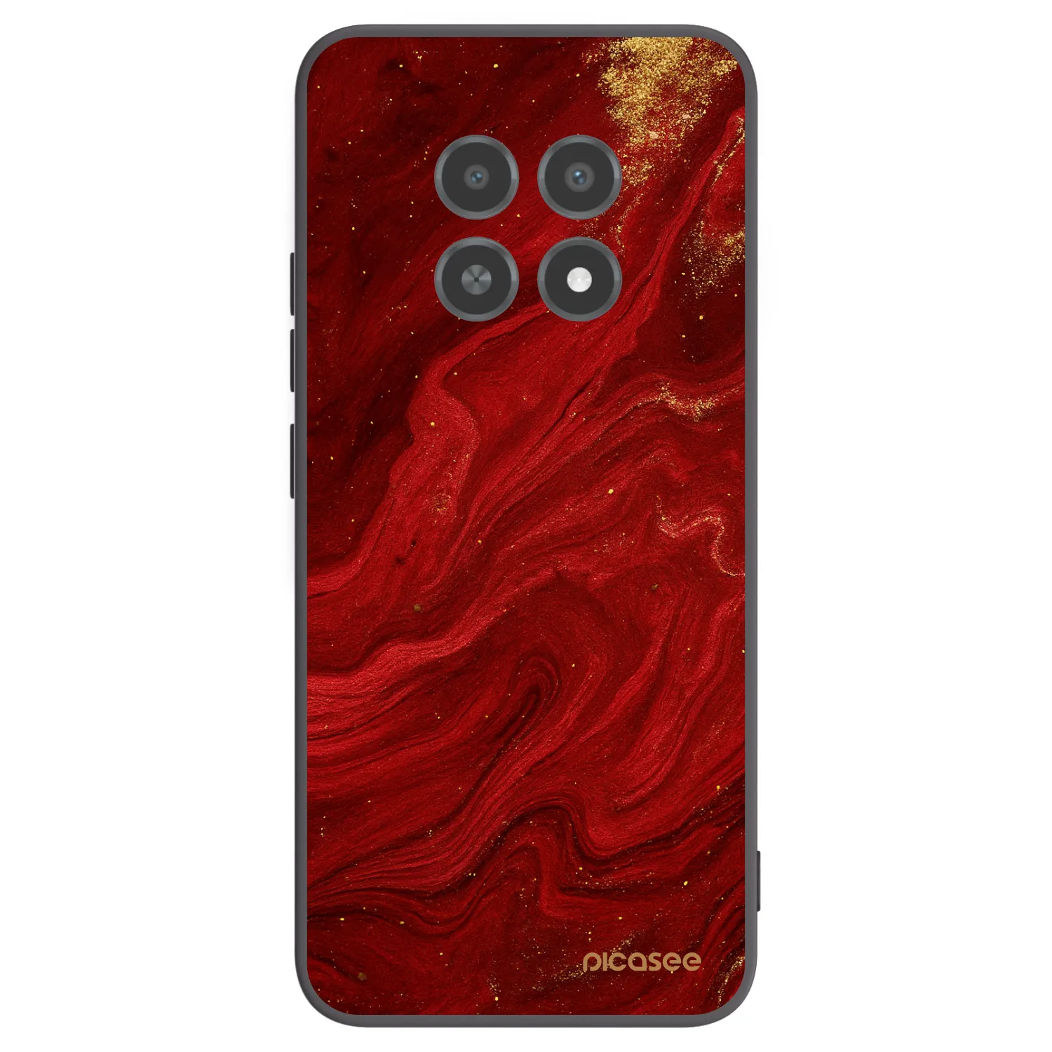 Picasee silikonowe czarne etui na Realme 12X - Red