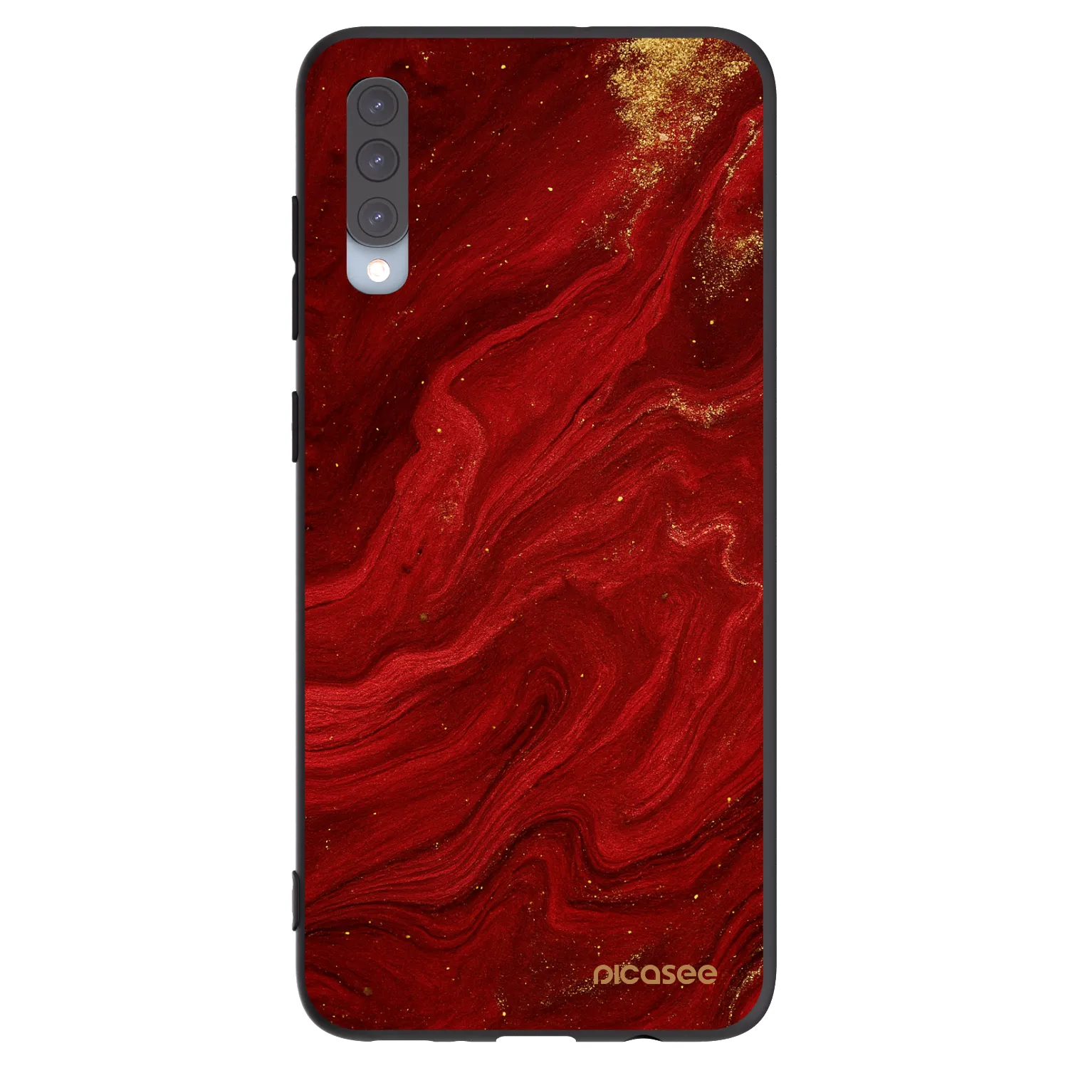 Picasee silikonowe czarne etui na Samsung Galaxy A70 A705F - Red