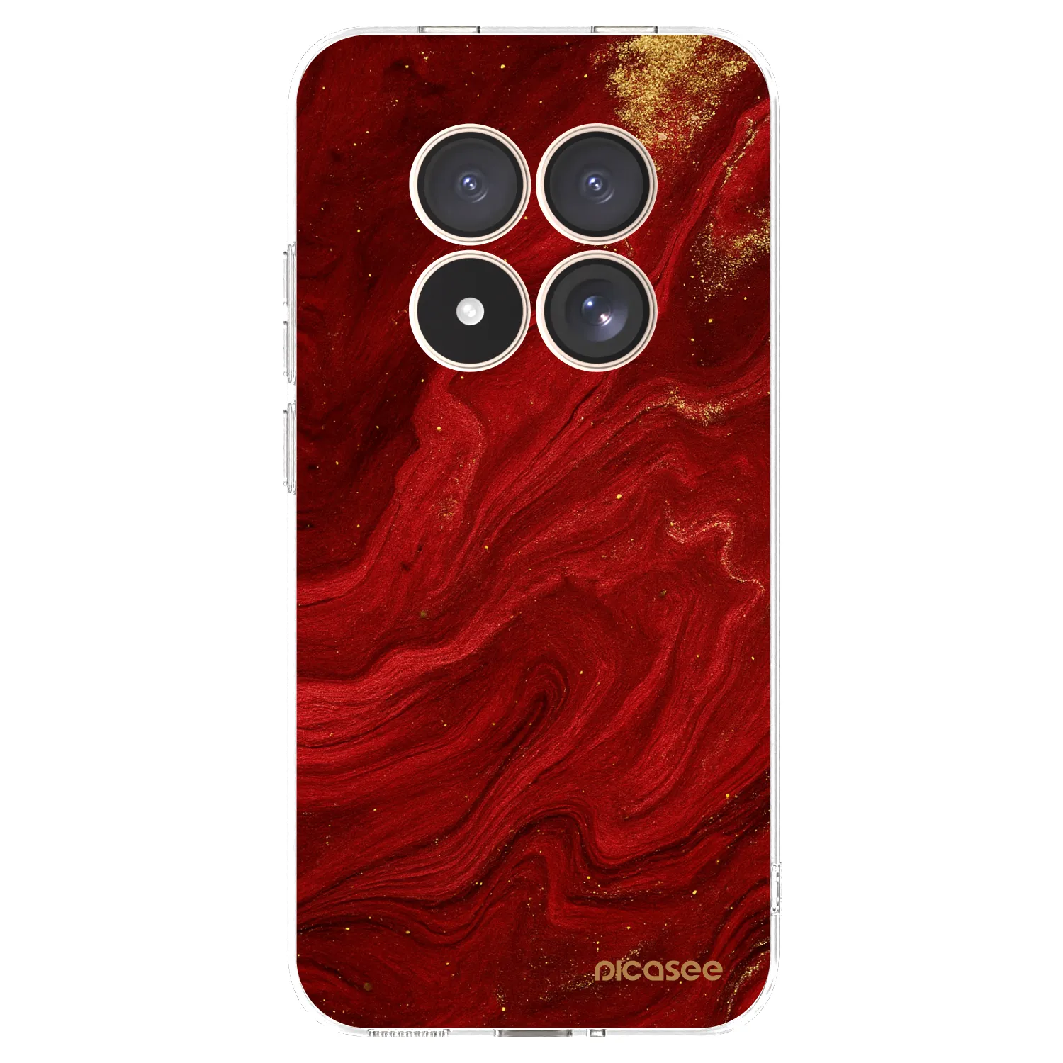 Picasee silikonowe przeźroczyste etui na Xiaomi Redmi Note 15 Pro 4G - Red
