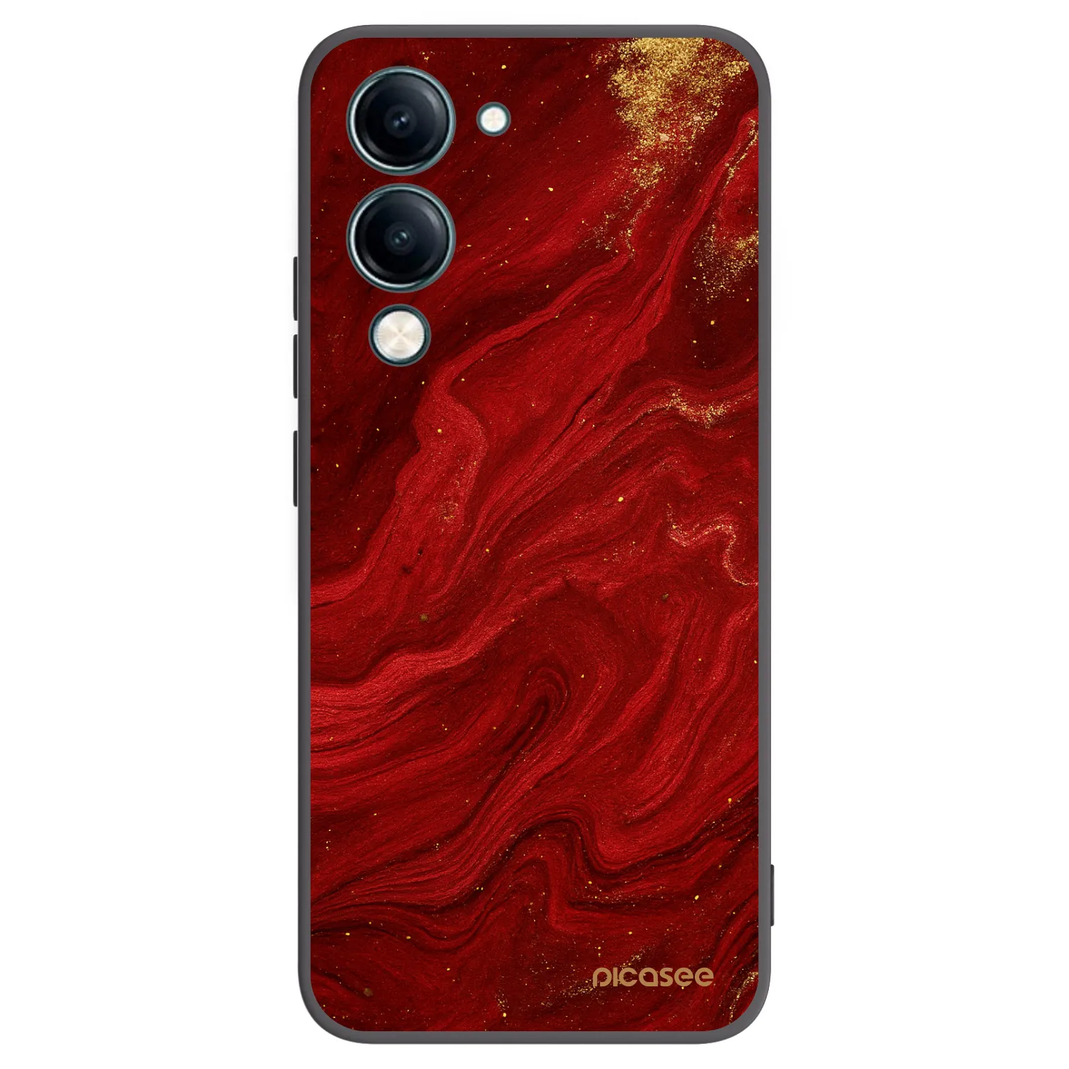 Picasee silikonowe czarne etui na Vivo Y29s 5G - Red