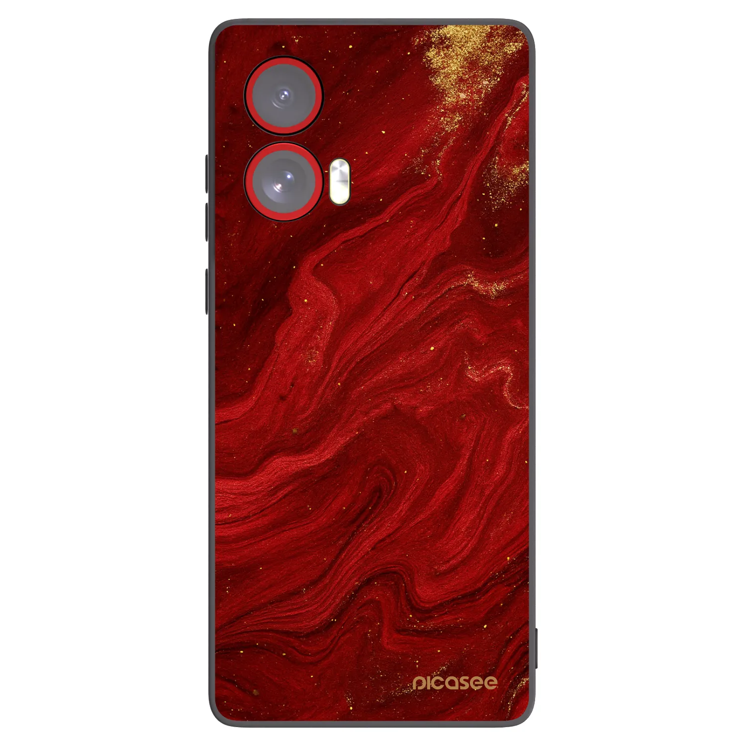 Picasee silikonowe czarne etui na Motorola Edge 50 Fusion - Red