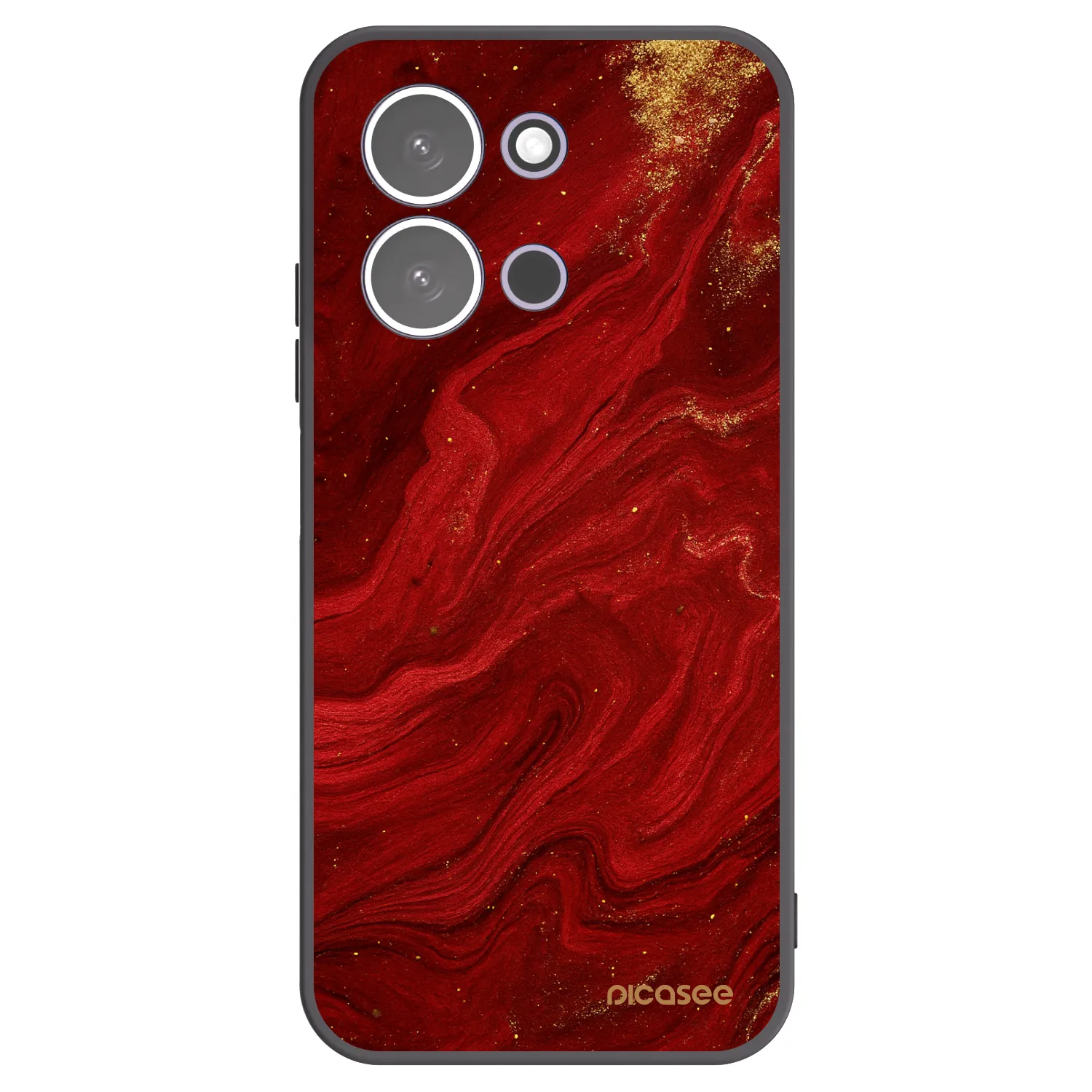 Picasee silikonowe czarne etui na Xiaomi Redmi 15C 5G - Red