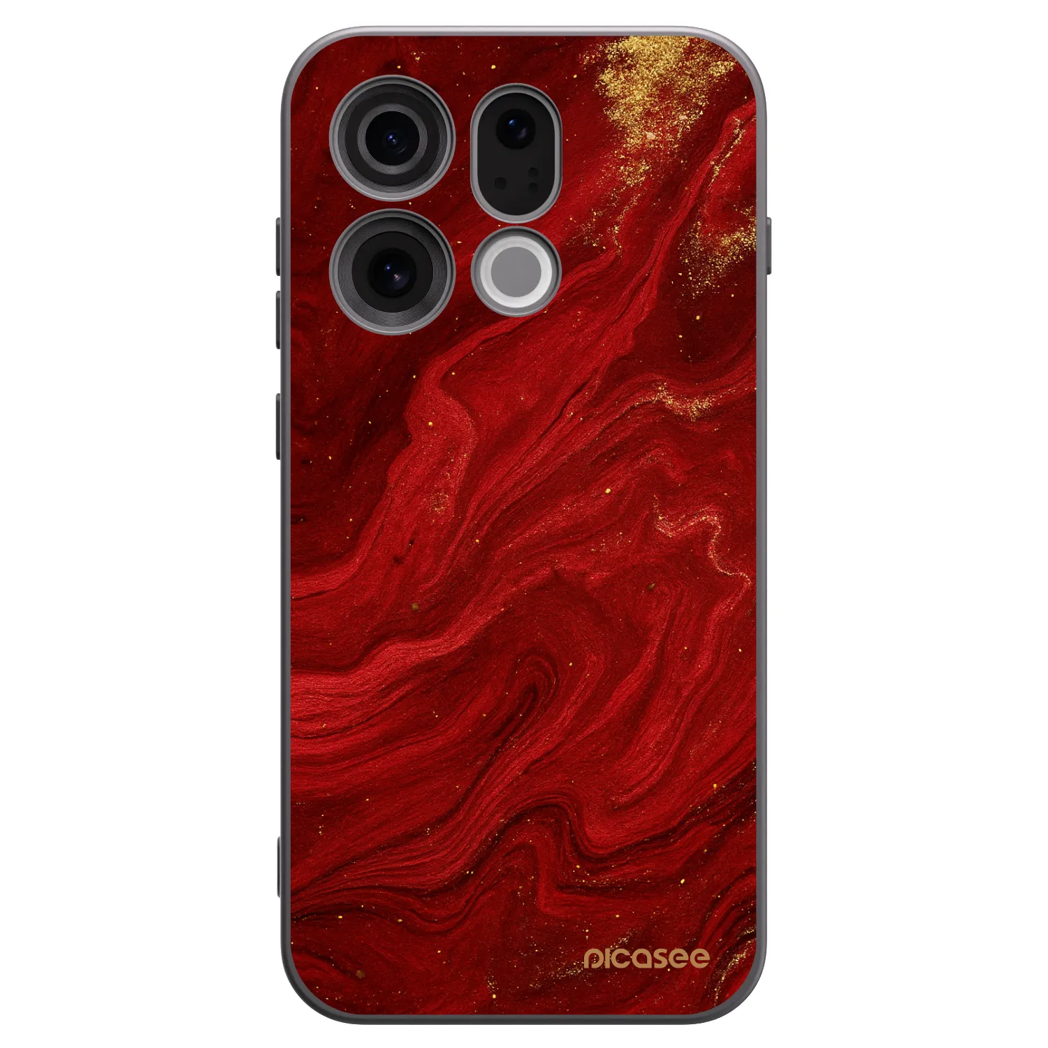 Picasee silikonowe czarne etui na OPPO Find X9 - Red