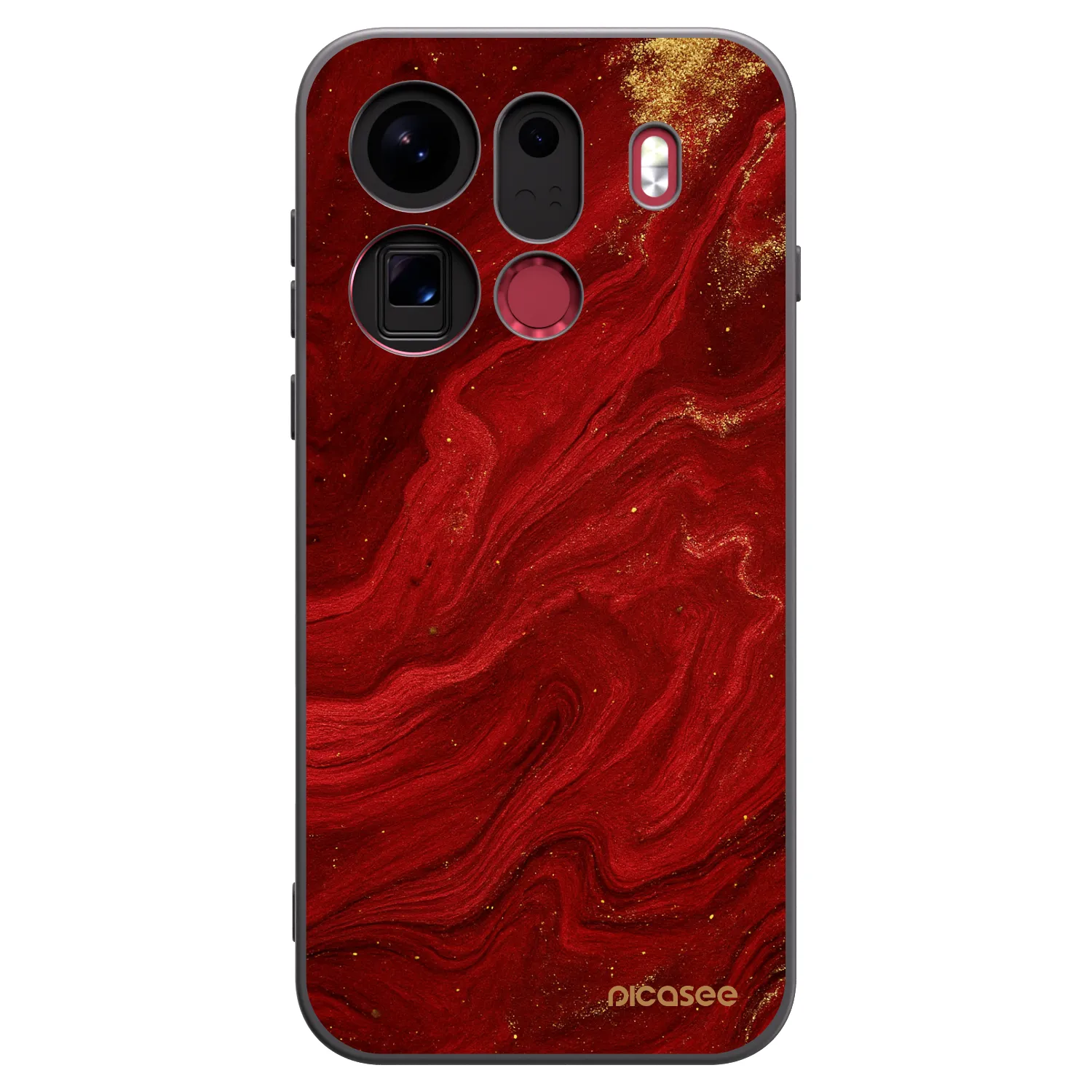 Picasee silikonowe czarne etui na OPPO Find X9 Pro - Red