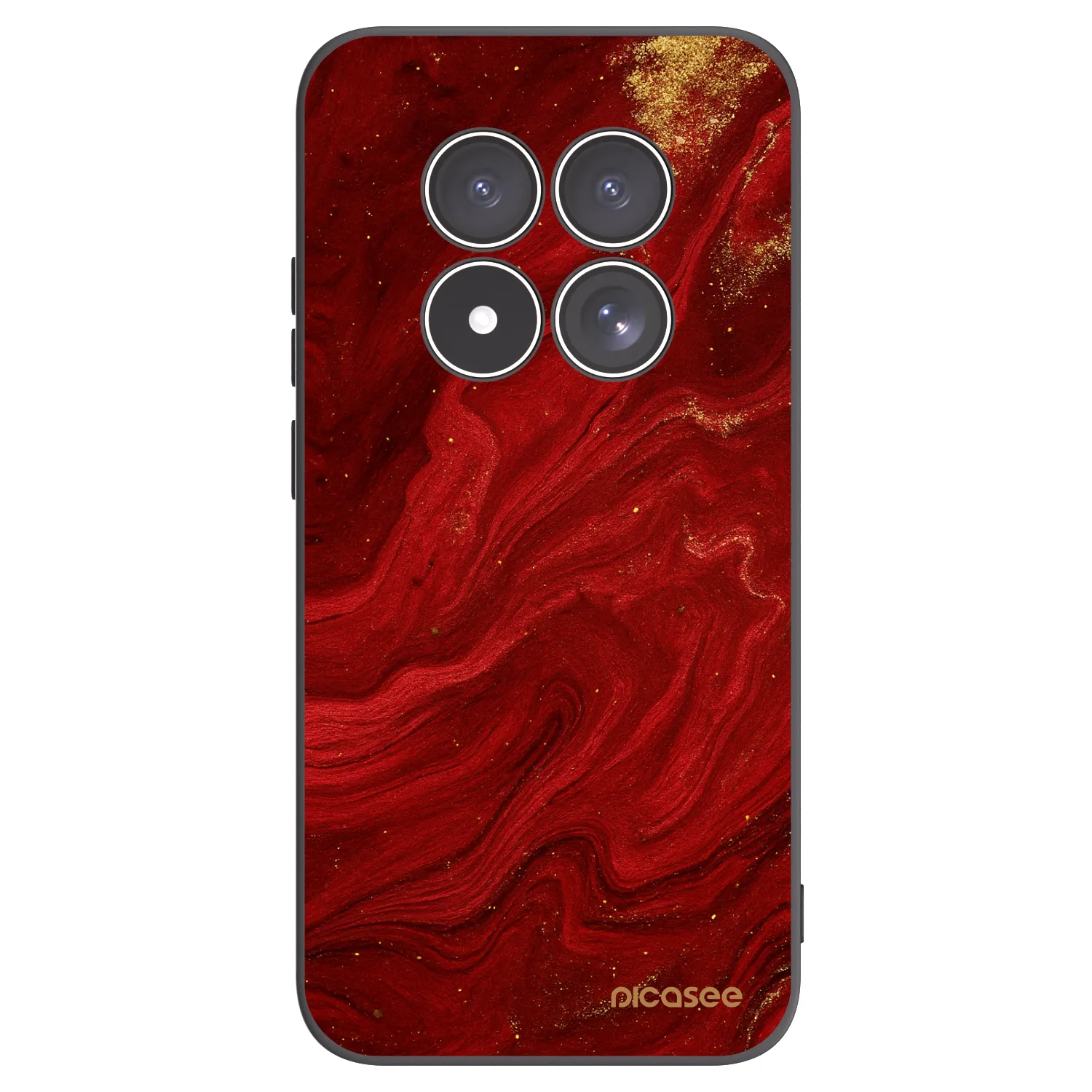 Picasee silikonowe czarne etui na Xiaomi Redmi Note 15 Pro 5G - Red