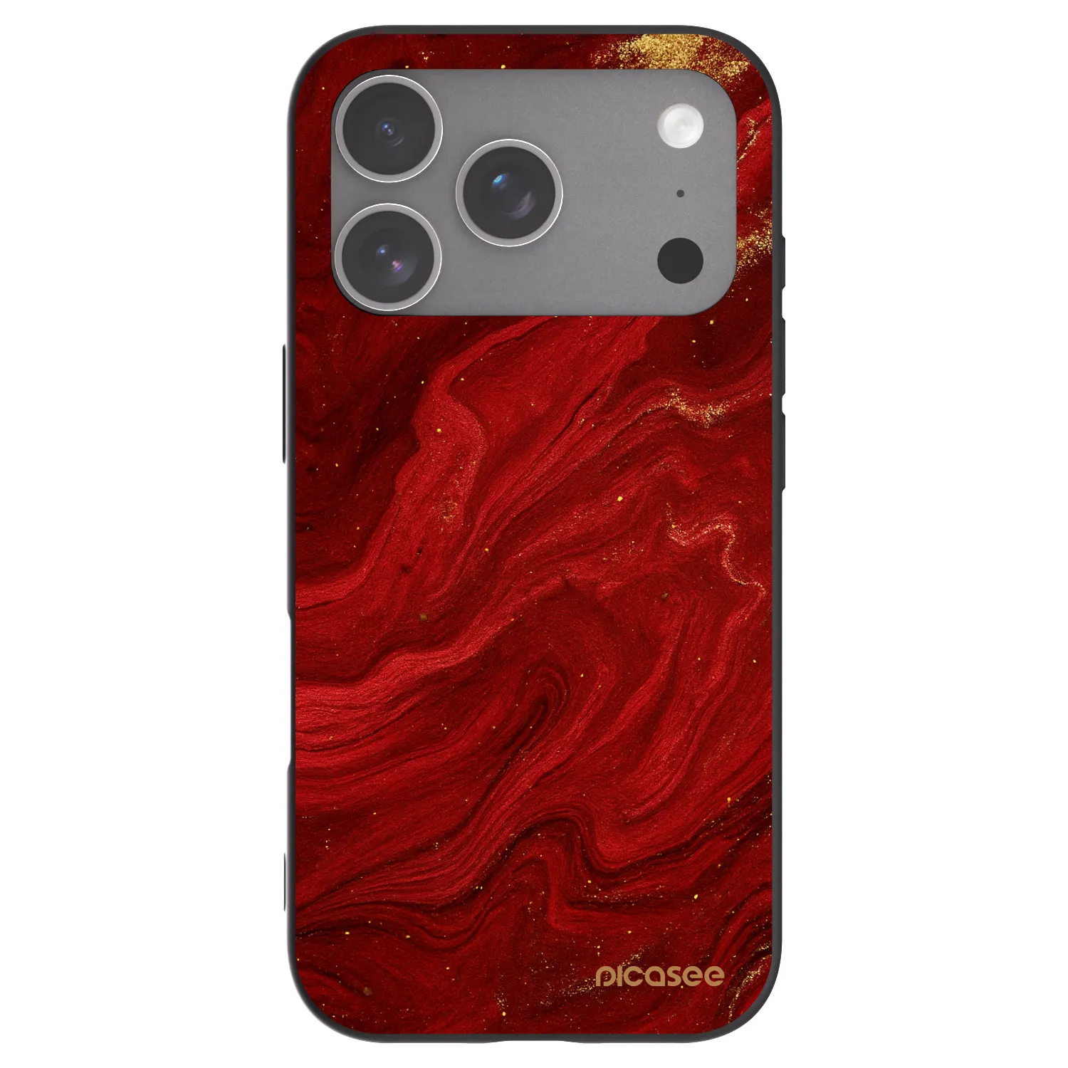 Picasee silikonowe czarne etui na Apple iPhone 18 Pro - Red