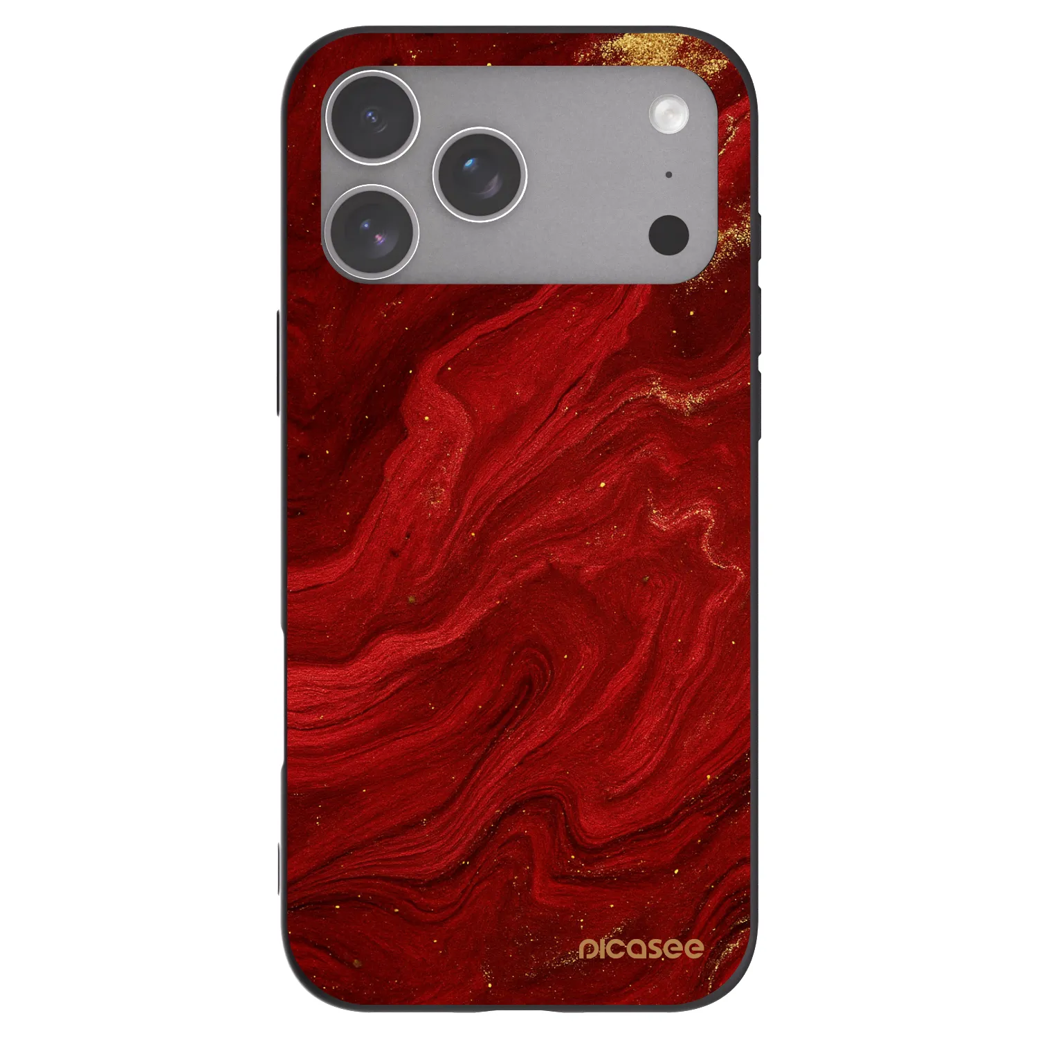 Picasee silikonowe czarne etui na Apple iPhone 18 Pro Max - Red