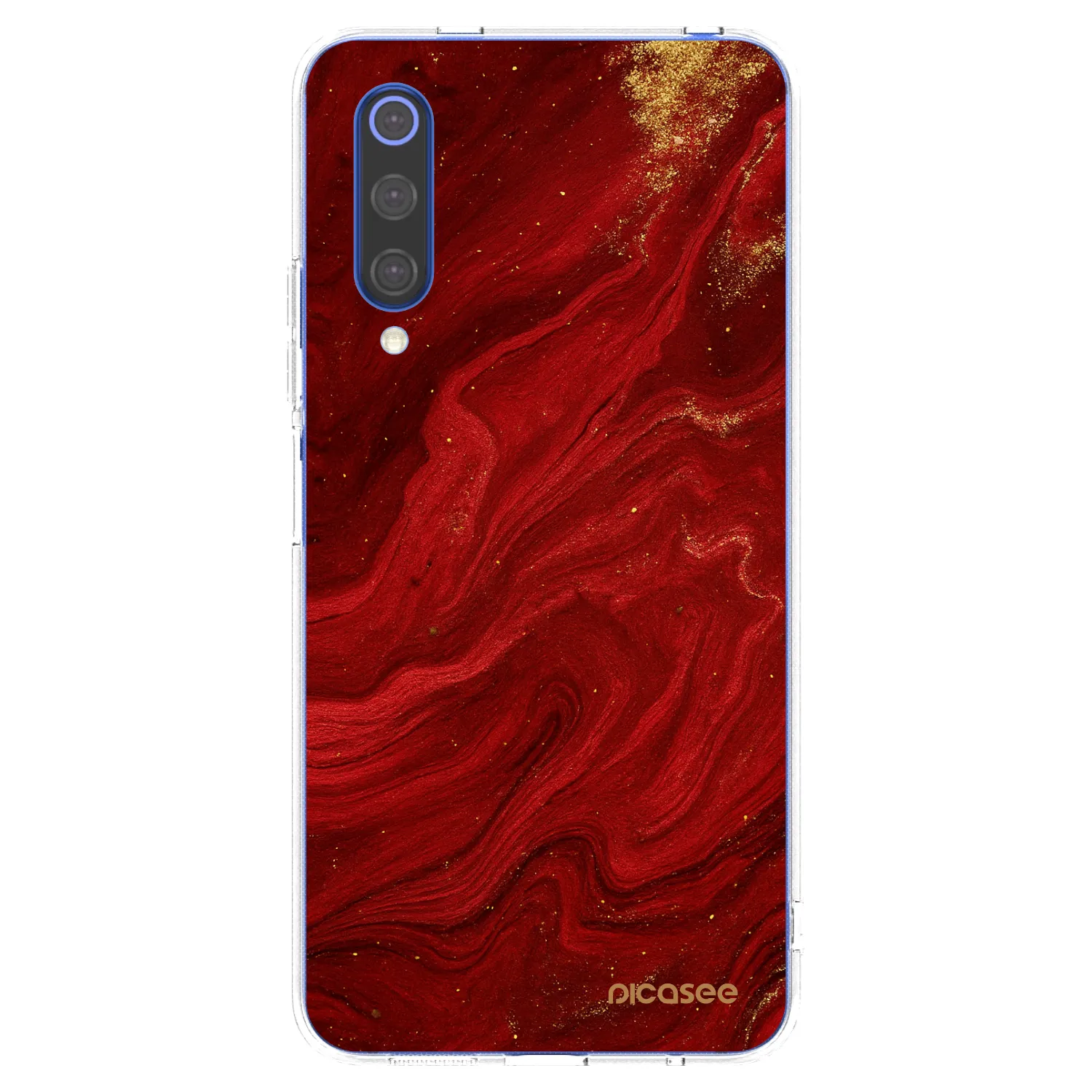 Picasee silikonowe przeźroczyste etui na Xiaomi Mi 9 SE - Red