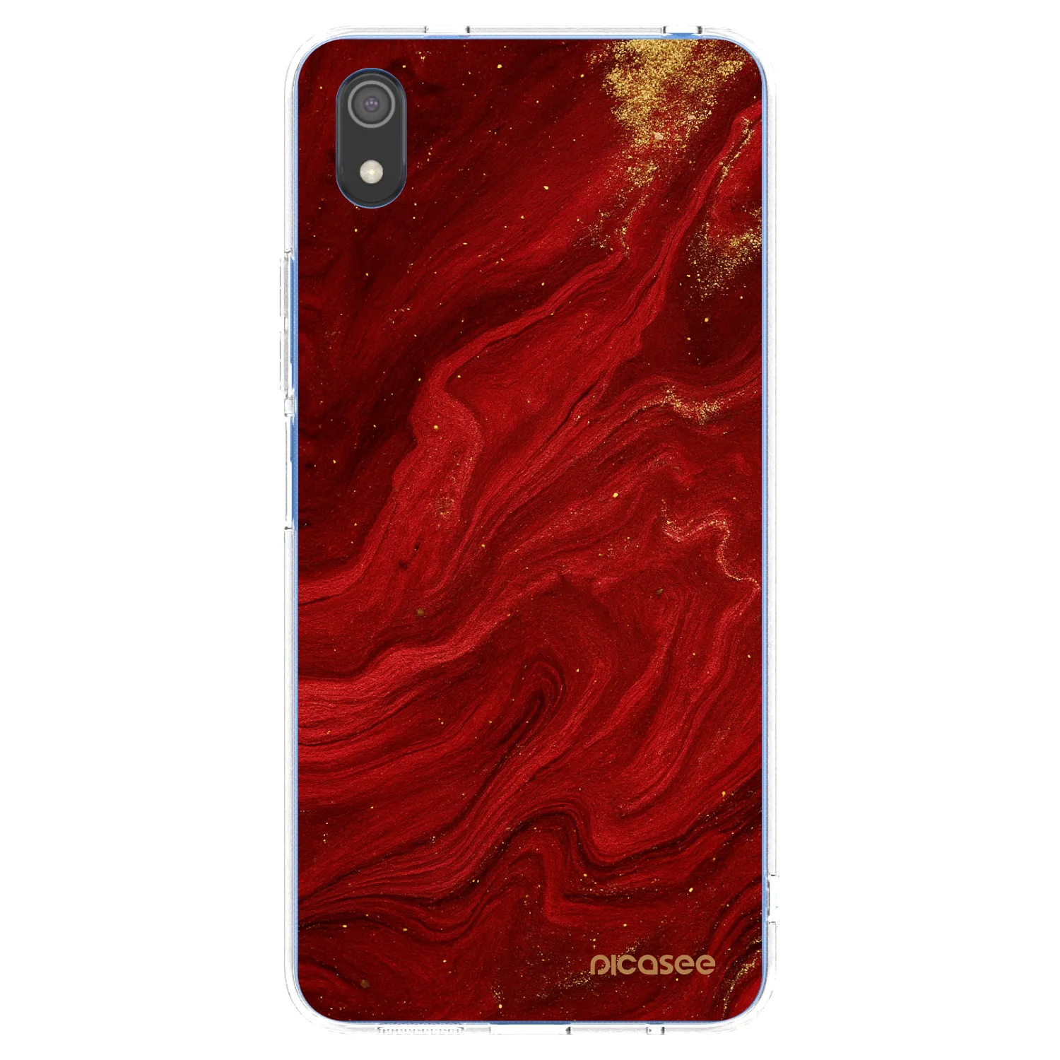 Picasee silikonowe przeźroczyste etui na Xiaomi Redmi 7A - Red