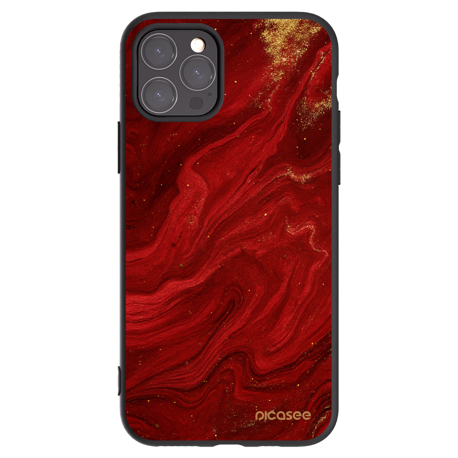 Picasee silikonowe czarne etui na Apple iPhone 11 Pro - Red