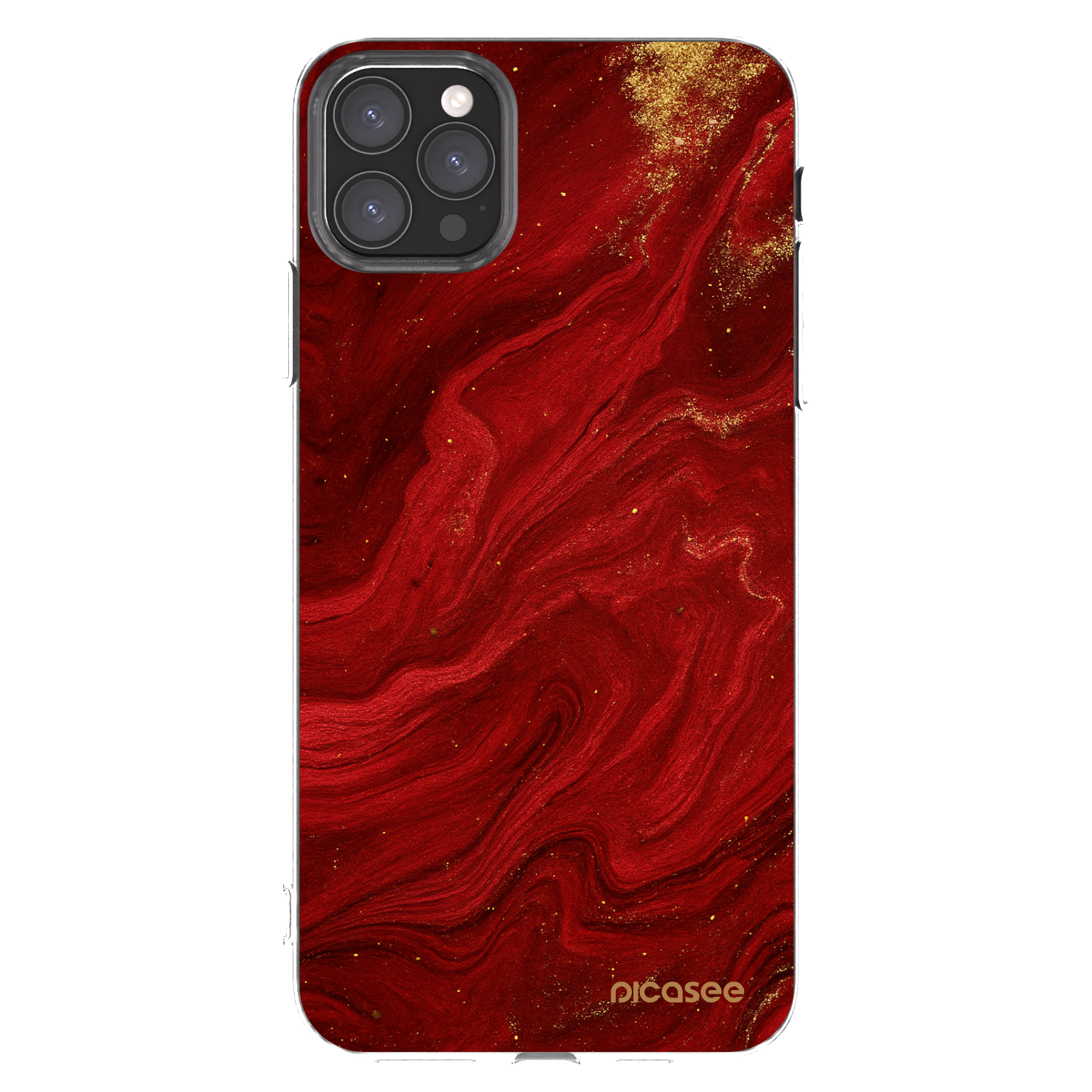 Picasee silikonowe przeźroczyste etui na Apple iPhone 11 Pro Max - Red