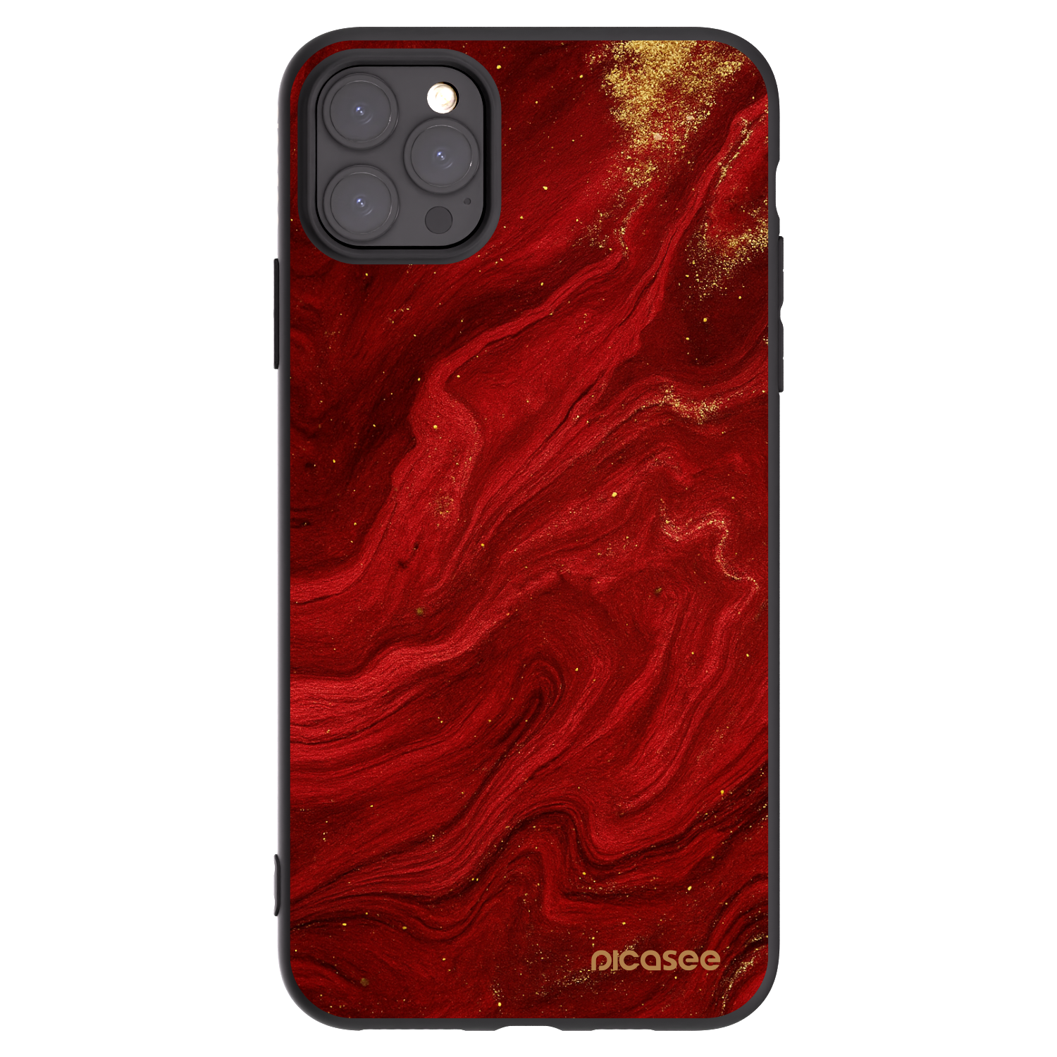 Picasee silikonowe czarne etui na Apple iPhone 11 Pro Max - Red