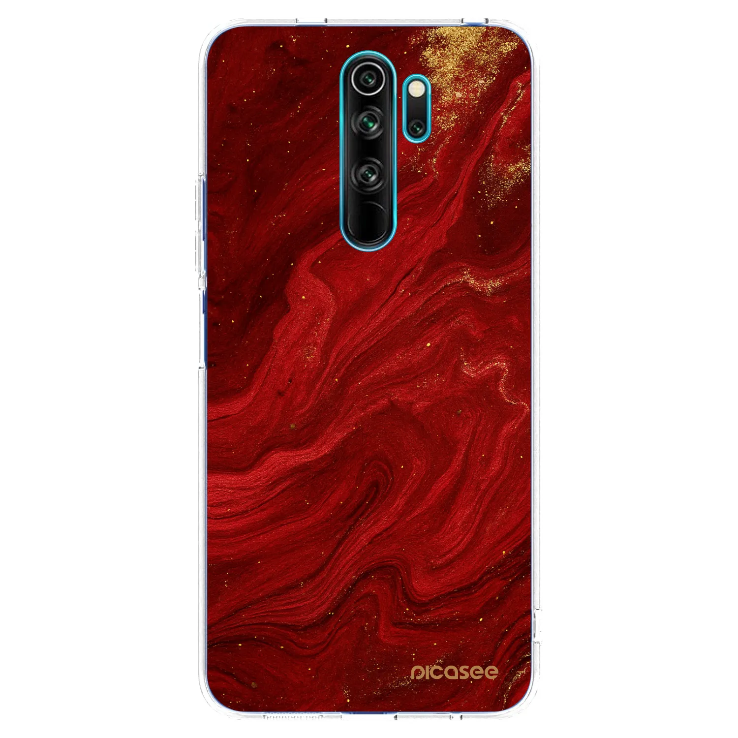 Picasee silikonowe przeźroczyste etui na Xiaomi Redmi Note 8 Pro - Red