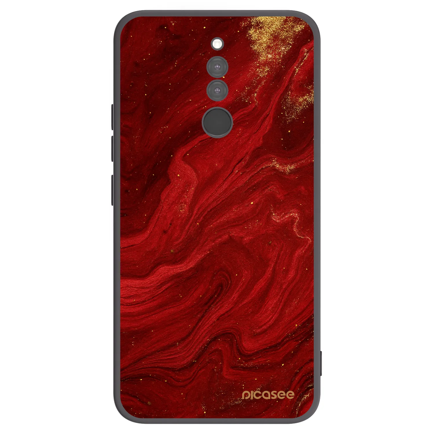Picasee silikonowe czarne etui na Xiaomi Redmi 8 - Red