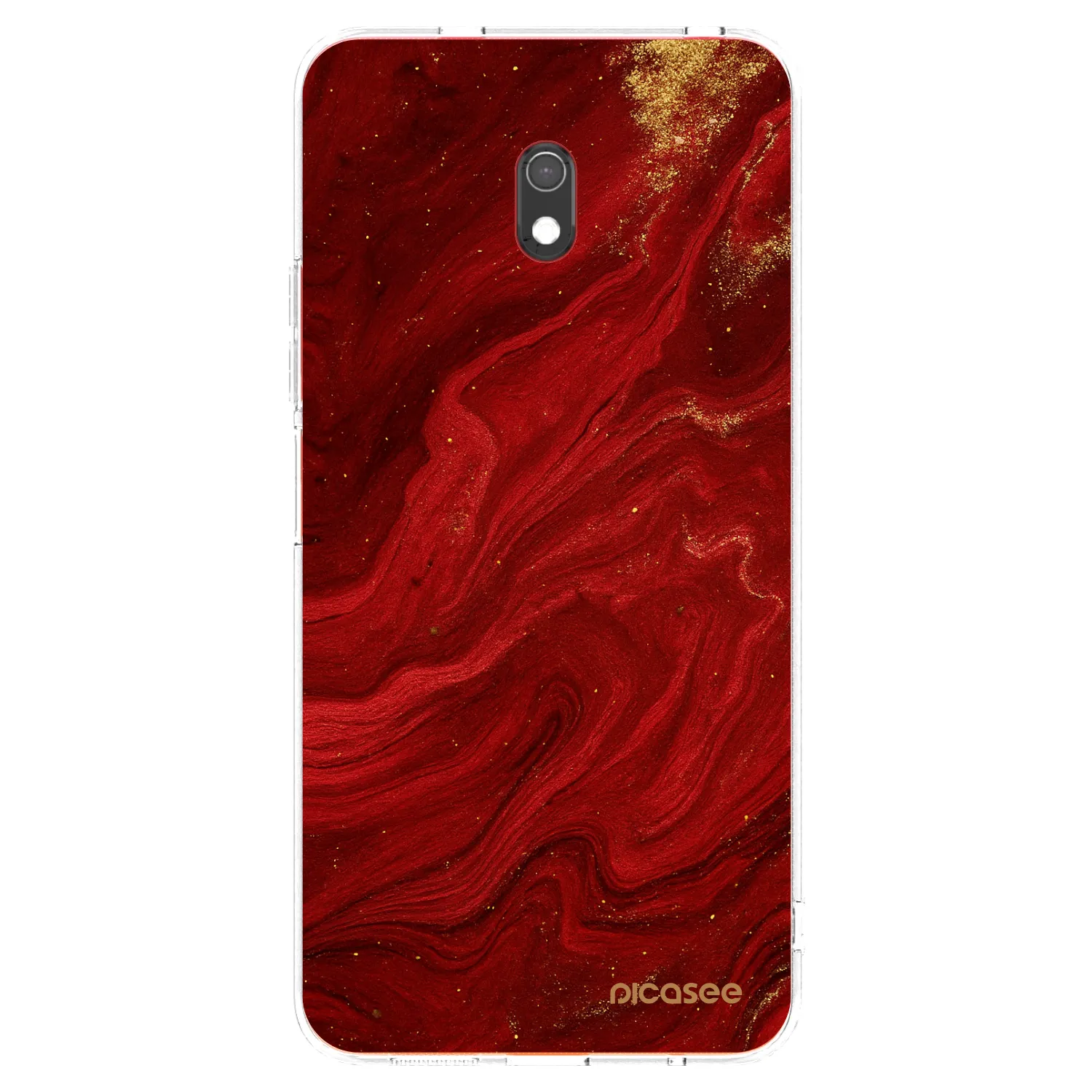 Picasee silikonowe przeźroczyste etui na Xiaomi Redmi 8A - Red