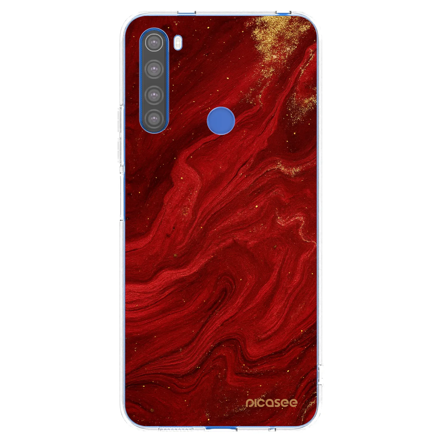 Picasee silikonowe przeźroczyste etui na Xiaomi Redmi Note 8T - Red
