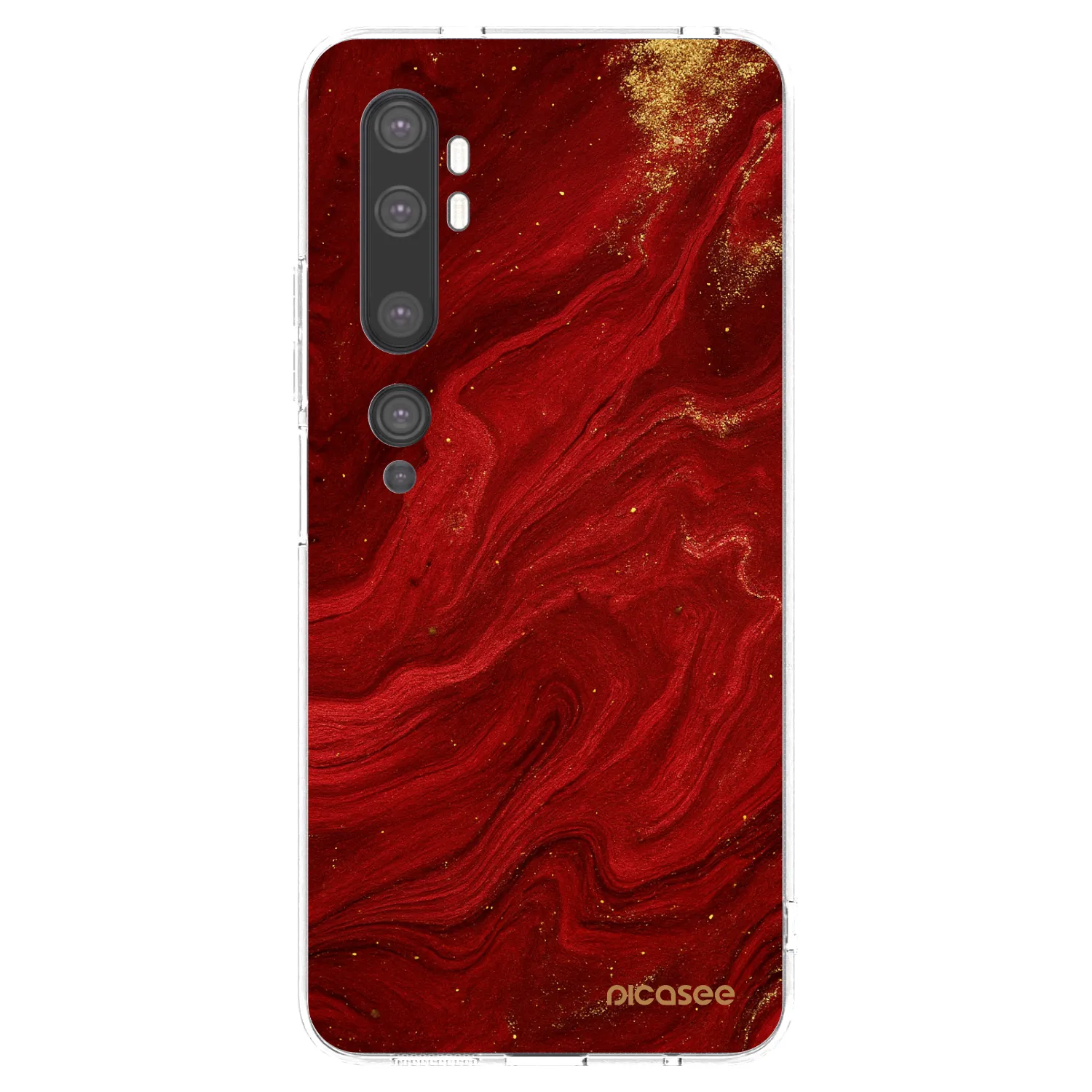 Picasee silikonowe przeźroczyste etui na Xiaomi Mi Note 10 (Pro) - Red