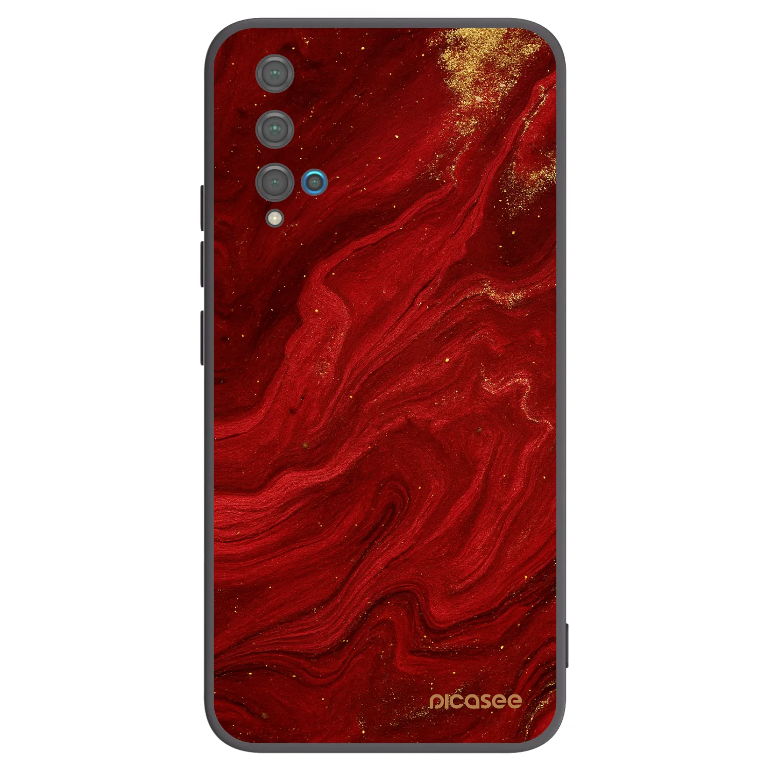 Picasee silikonowe czarne etui na Huawei Nova 5T - Red