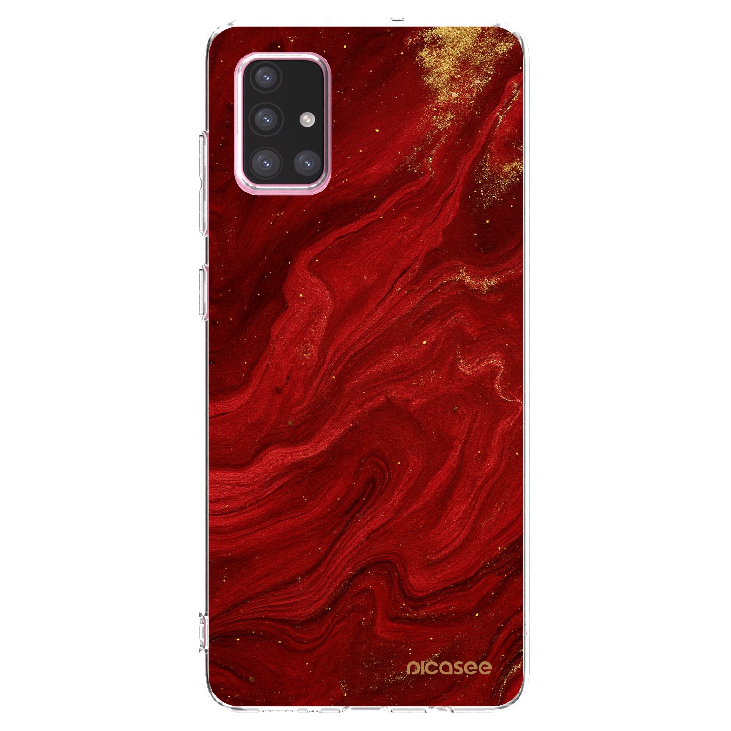 Picasee silikonowe przeźroczyste etui na Samsung Galaxy A71 A715F - Red