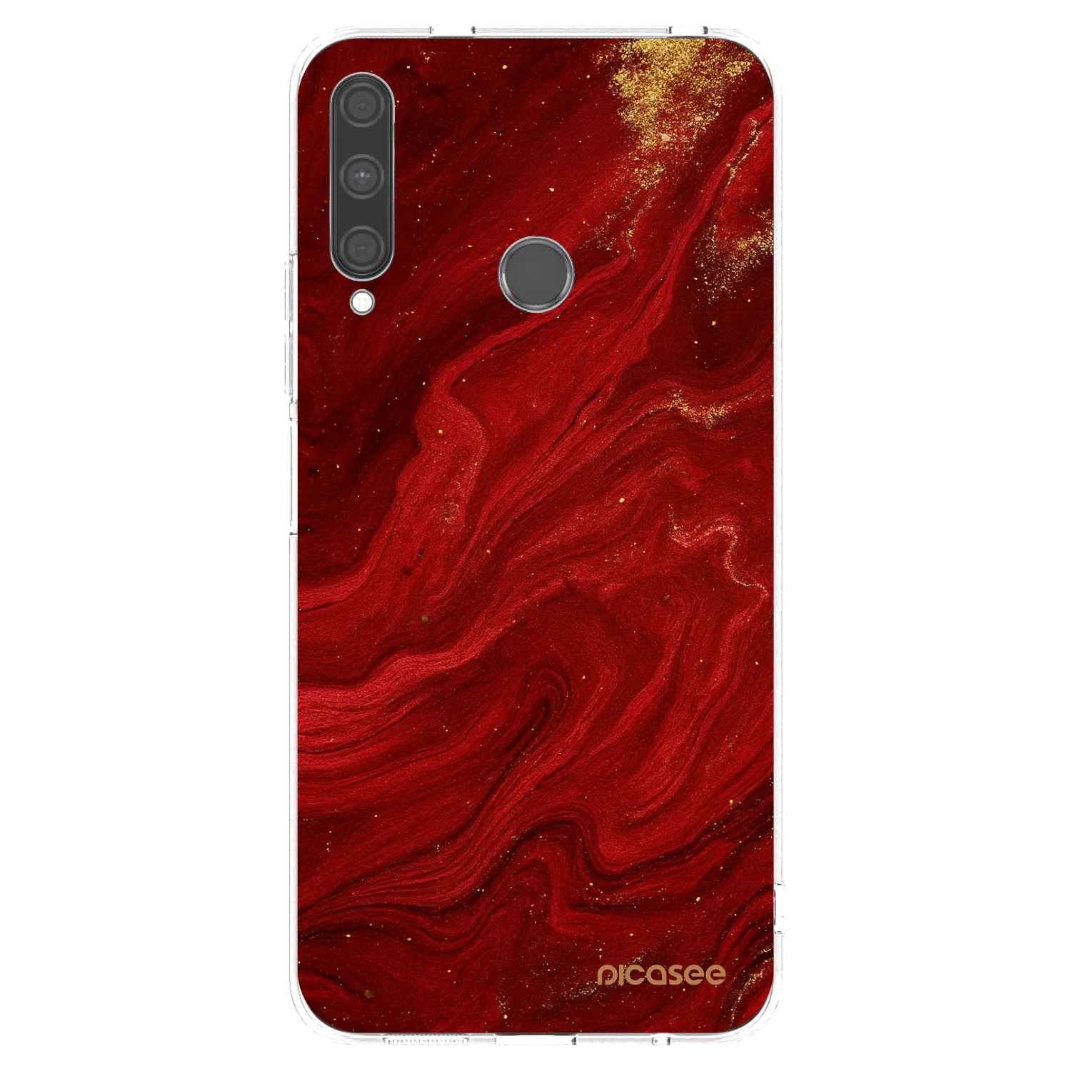 Picasee silikonowe przeźroczyste etui na Huawei P40 Lite E - Red