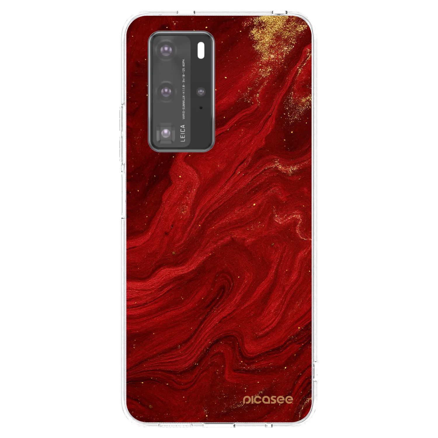Picasee silikonowe przeźroczyste etui na Huawei P40 Pro - Red