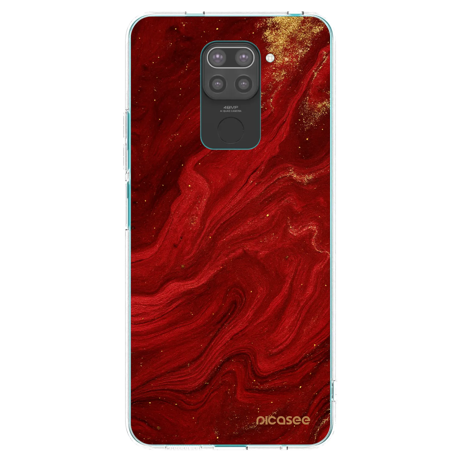 Picasee silikonowe czarne etui na Xiaomi Redmi Note 9 - Red