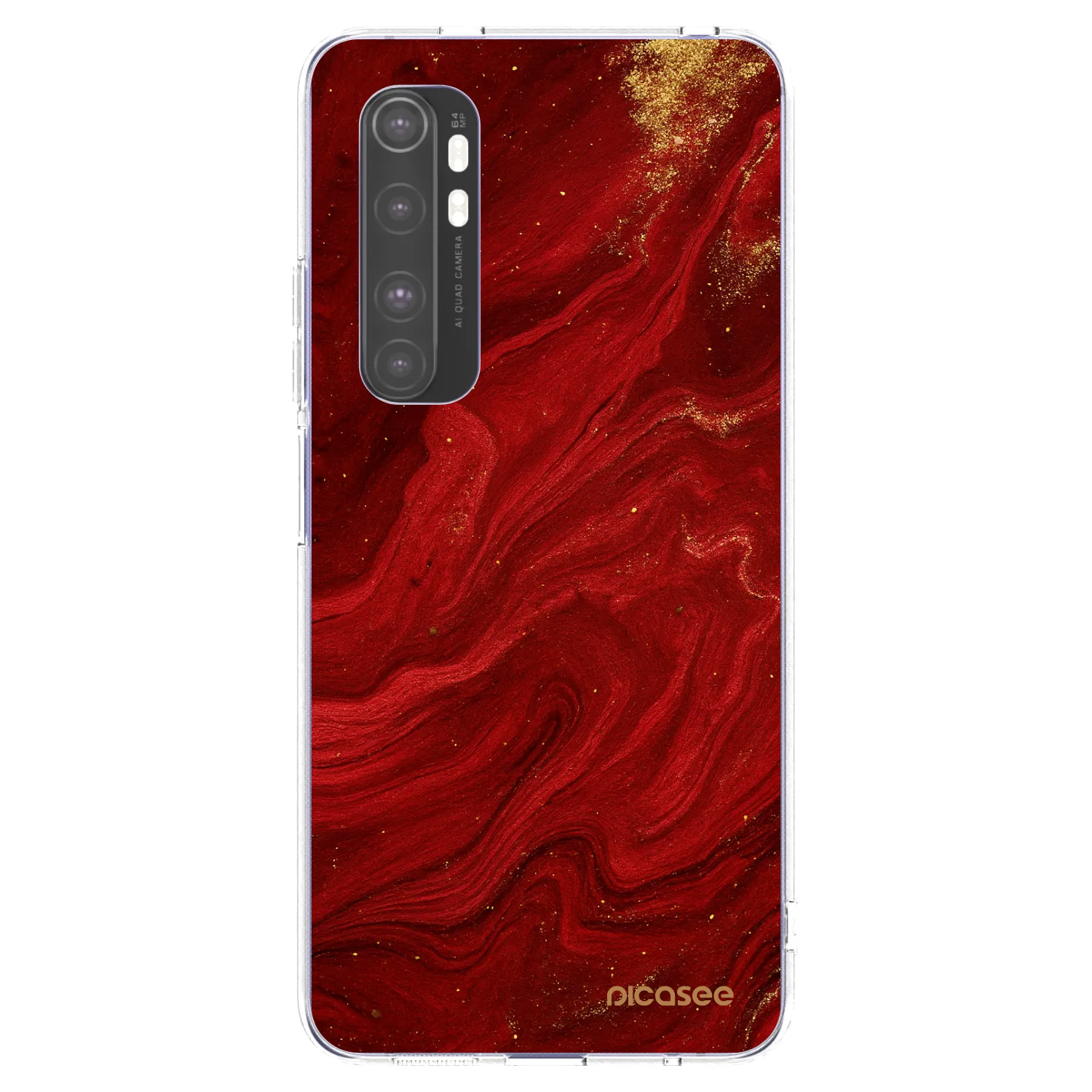 Picasee silikonowe przeźroczyste etui na Xiaomi Mi Note 10 Lite - Red