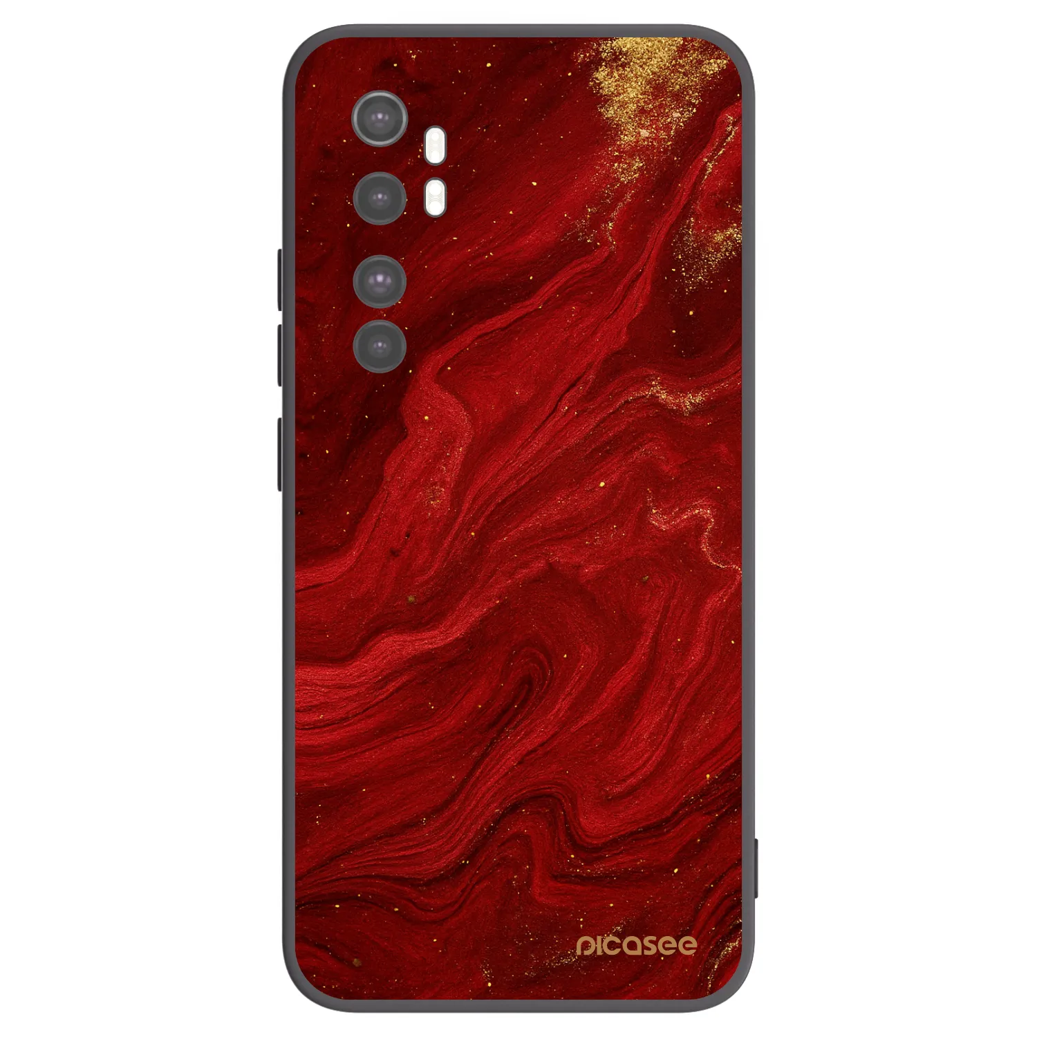 Picasee silikonowe czarne etui na Xiaomi Mi Note 10 Lite - Red