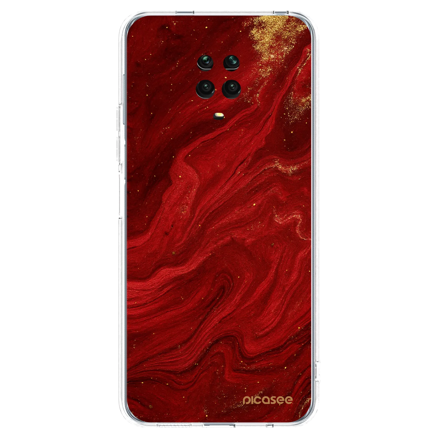 Picasee silikonowe przeźroczyste etui na Xiaomi Redmi Note 9S - Red