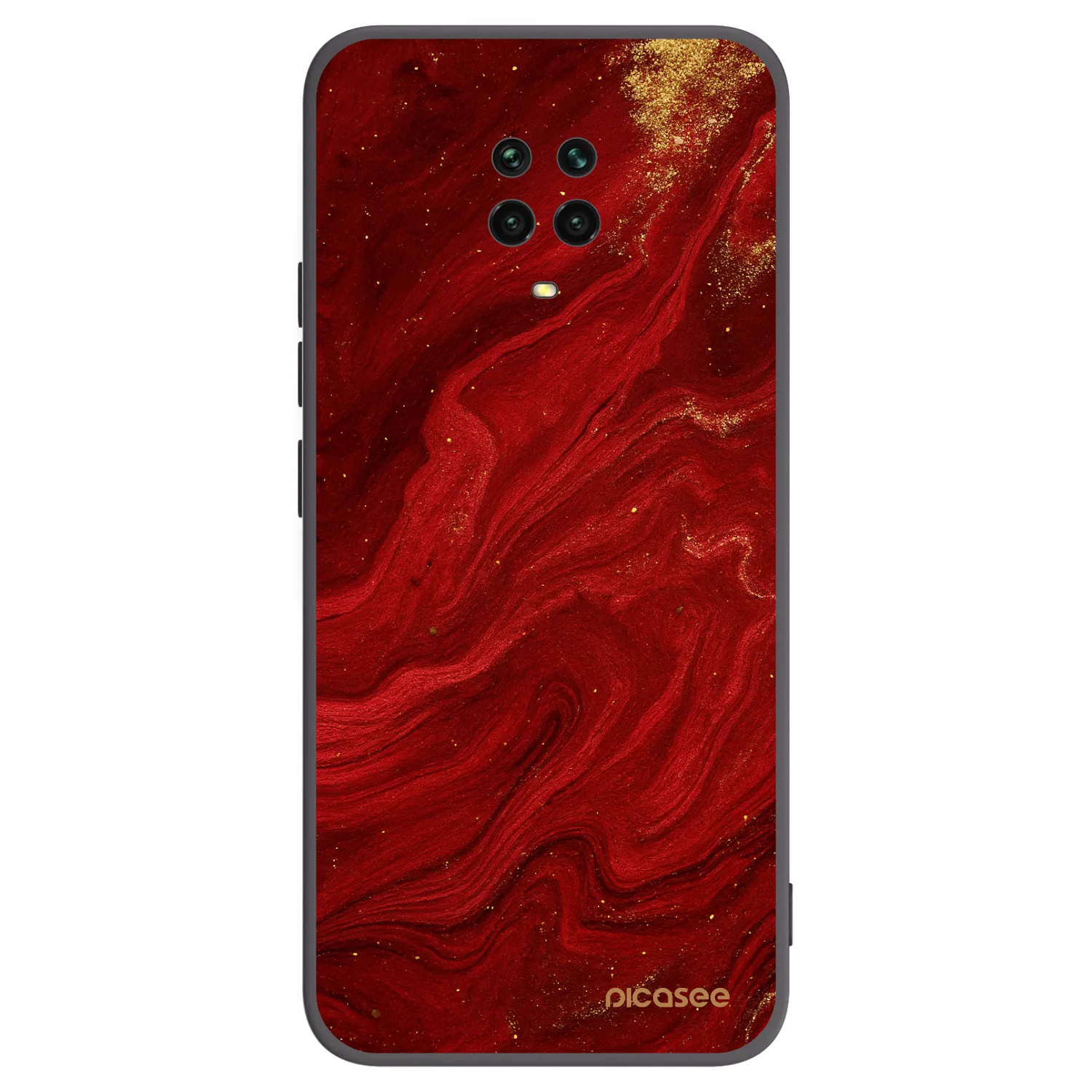 Picasee silikonowe czarne etui na Xiaomi Redmi Note 9S - Red