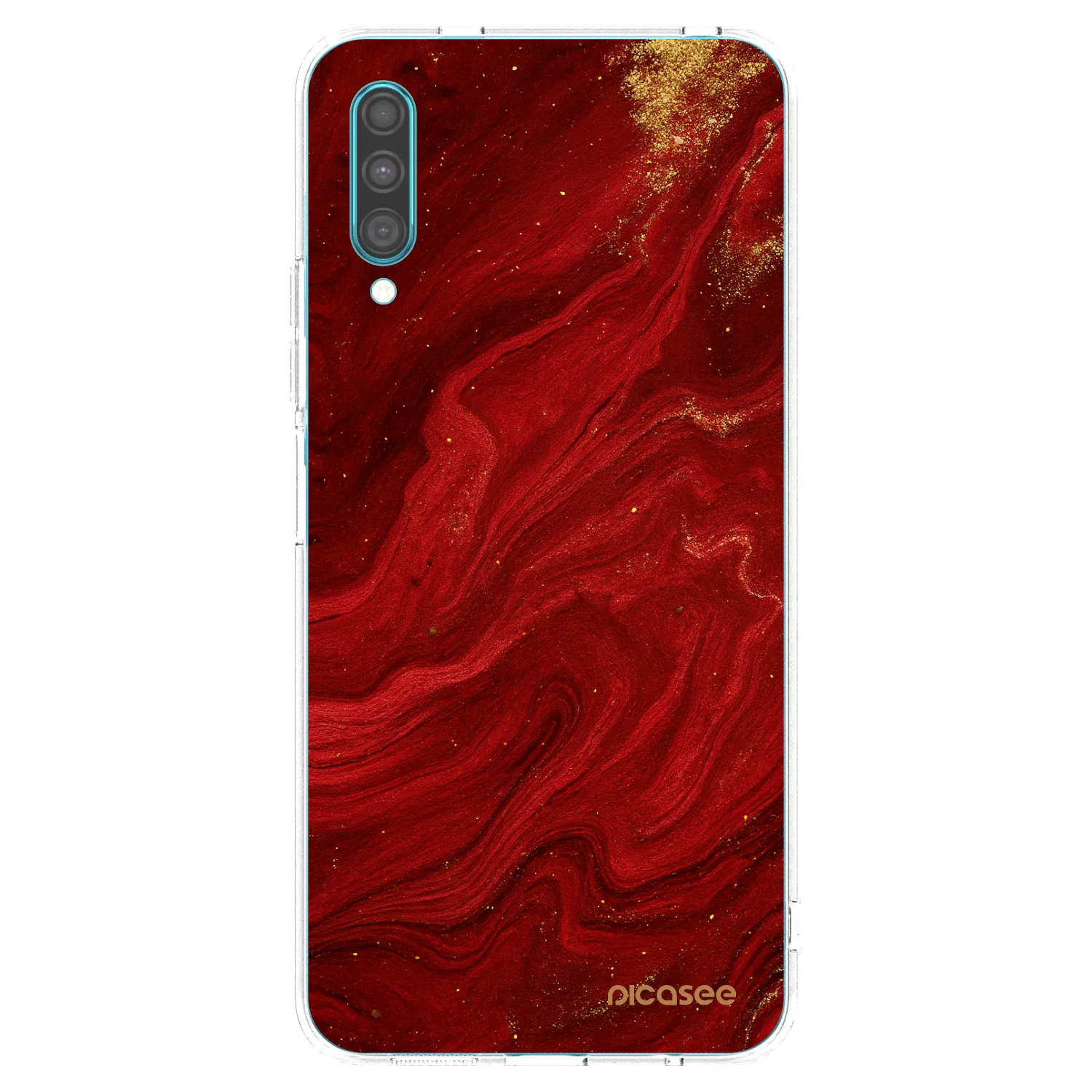 Picasee silikonowe przeźroczyste etui na Samsung Galaxy A30s A307F - Red
