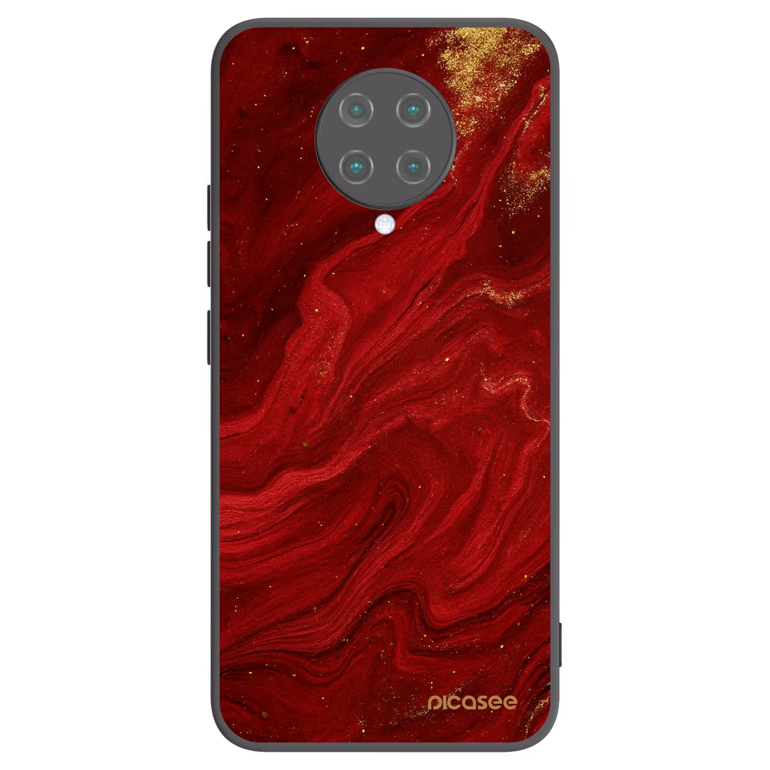 Picasee silikonowe czarne etui na Xiaomi Poco F2 Pro - Red