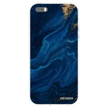 Picasee silikonowe przeźroczyste etui na Apple iPhone 5/5S/SE - Blue