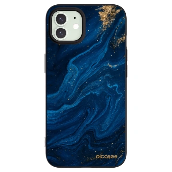 Picasee silikonowe czarne etui na Apple iPhone 12 - Blue