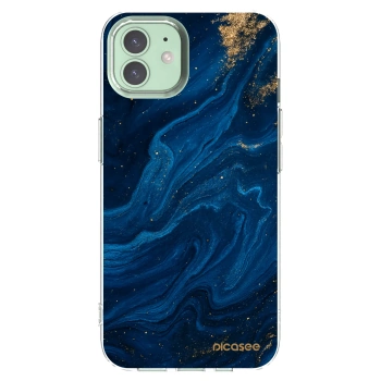 Picasee silikonowe przeźroczyste etui na Apple iPhone 12 - Blue