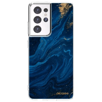 Picasee silikonowe przeźroczyste etui na Samsung Galaxy S21 Ultra 5G G998B - Blue
