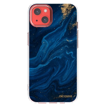 Picasee silikonowe przeźroczyste etui na Apple iPhone 13 - Blue