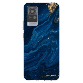 Picasee silikonowe przeźroczyste etui na Vivo X60 Pro 5G - Blue
