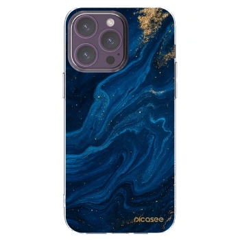 Picasee silikonowe przeźroczyste etui na Apple iPhone 14 Pro Max - Blue