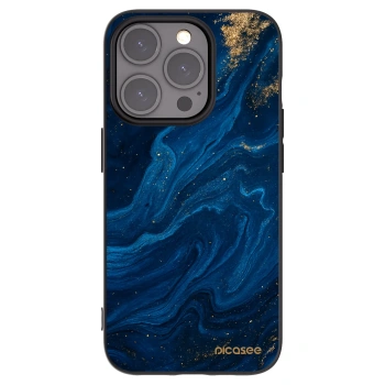 Picasee silikonowe czarne etui na Apple iPhone 15 Pro - Blue