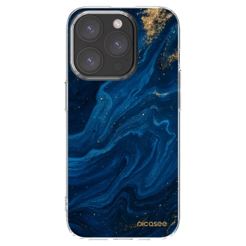 Picasee silikonowe przeźroczyste etui na Apple iPhone 15 Pro - Blue
