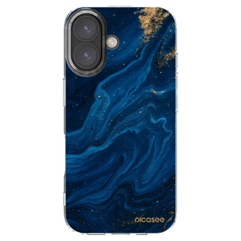 Picasee silikonowe przeźroczyste etui na Apple iPhone 16 - Blue