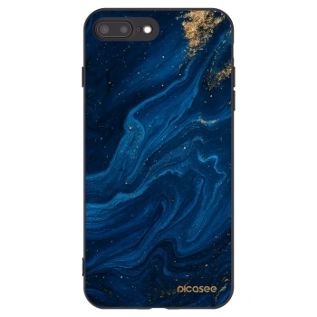 Picasee silikonowe czarne etui na Apple iPhone 8 Plus - Blue