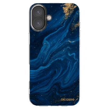 Picasee silikonowe przeźroczyste etui na Apple iPhone 16 Plus - Blue