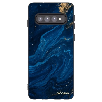 Picasee silikonowe czarne etui na Samsung Galaxy S10 G973 - Blue
