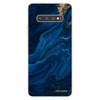 Picasee silikonowe przeźroczyste etui na Samsung Galaxy S10 Plus G975 - Blue